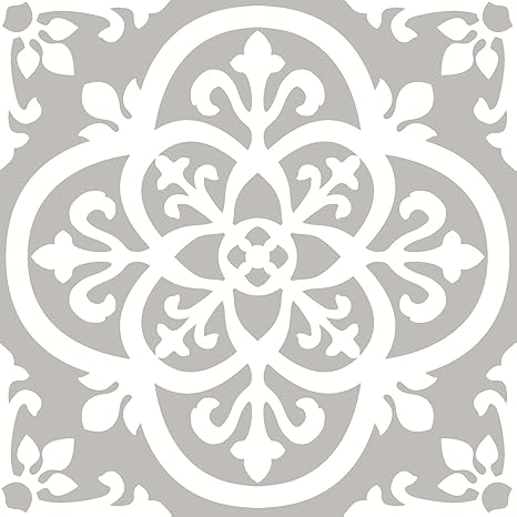 WallPops FP2942 Medina Peel & Stick Floor Tiles, Grey,12 x 12 inches