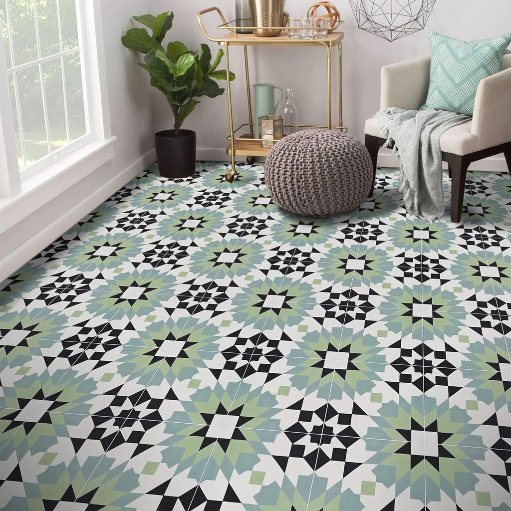 Elffloor Peel and Stick Floor Tiles Vinyl Flooring Self Adhesive Floor Tile for Bathroom Kitchen Living Room Yellow 20X20cm 10pcs Waterproof PVC Easy to Use